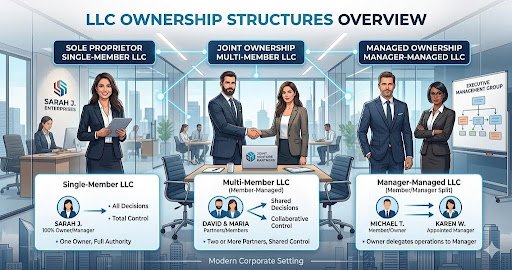 business ownership structure diagram with modern corporate theme